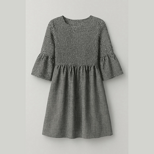 Black and White gig-am Smocked Bell Sleeve dress XL New with Tags